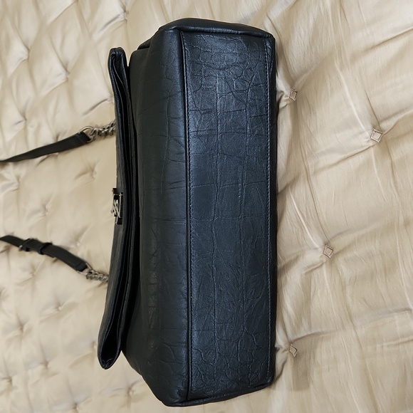 Saint Laurent Calfskin Crocodile Embossed West Hollywood Monogram Fold-Over - Picture 3 of 14